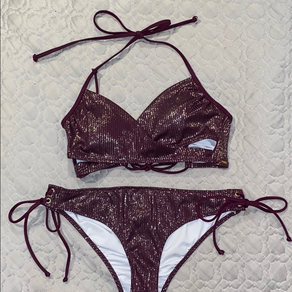 Shiny merlot swimsuit